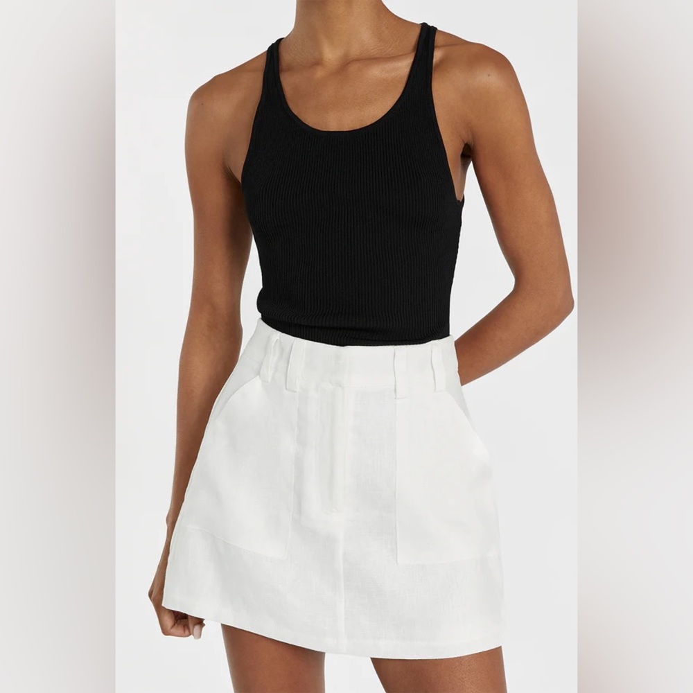 NWT Dissh Eva Linen skort in off white  - US 2/ AUS 6